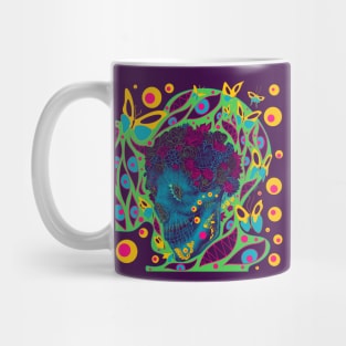 the skeleton madness in butterfly pattern Mug